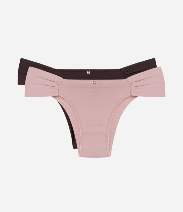 Kit 02 Bombachas Bikini Lateral Drapeada en Microfibra