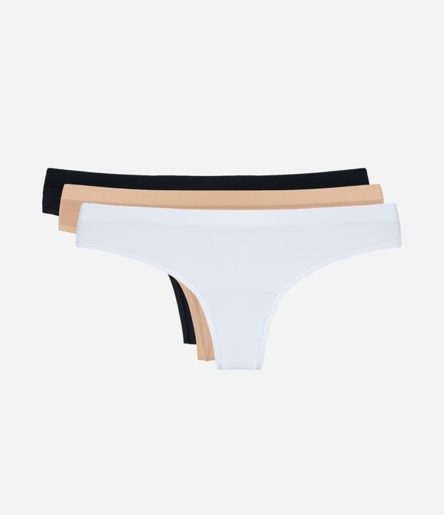 Kit 03 Bombachas Bikini hilo en Microfibra sin Estampado