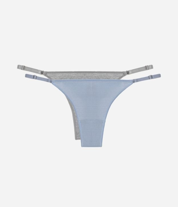 Kit 02 Bombachas Colaless Hilo en Rib Texturizada
