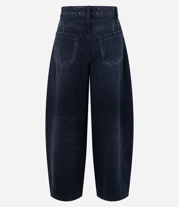 Pantalón Barrel Jeans con Cintura Alta y Lavado Desteñido 6