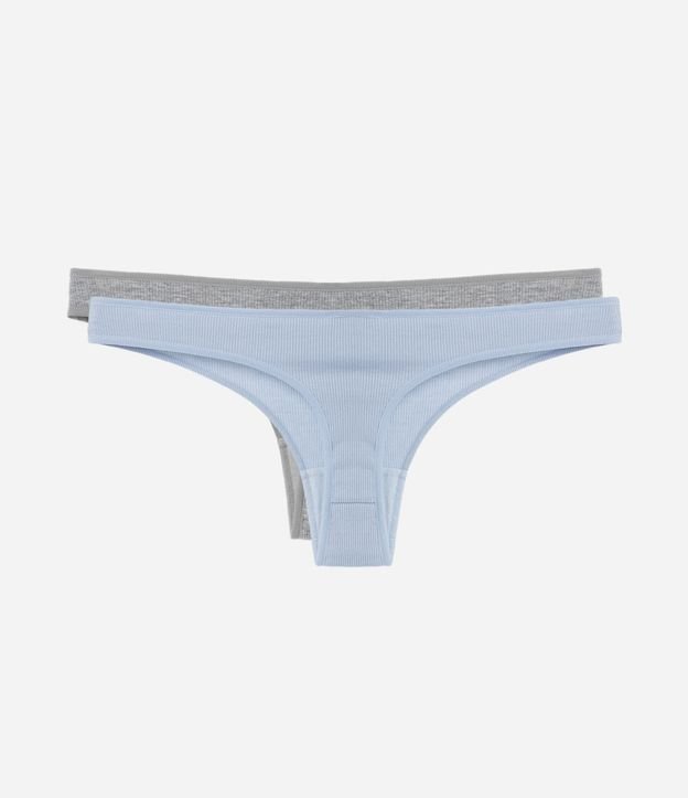 Kit 02 Bombachas Bikini Hilo en Rib Texturizada 2