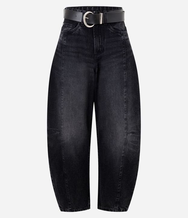 Pantalón Baggy Balloon en Jeans con Cinturón en PU 5