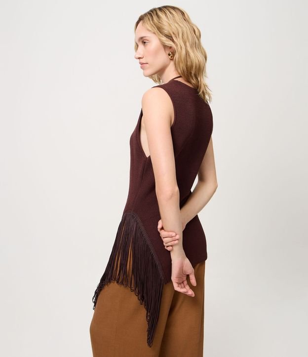 Blusa Alargada en Punto con Franjas 4