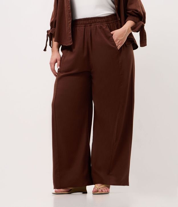 Pantalón Pantalona en Sarga con Cintura Elástica Curve & Plus Size 2