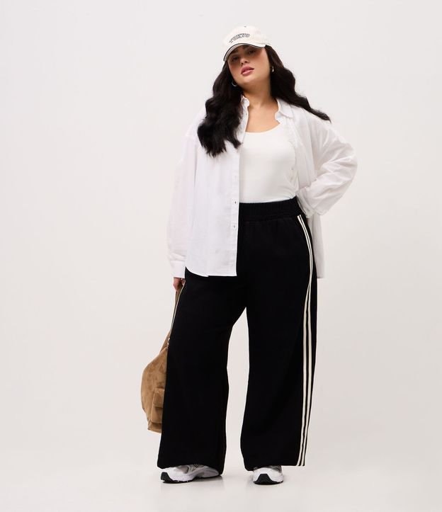 Pantalón Pantalona Deportiva en Jeans con Rayas Laterales Curve & Plus Size 2
