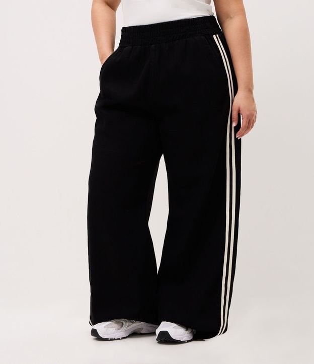 Pantalón Pantalona Deportiva en Jeans con Rayas Laterales Curve & Plus Size 3