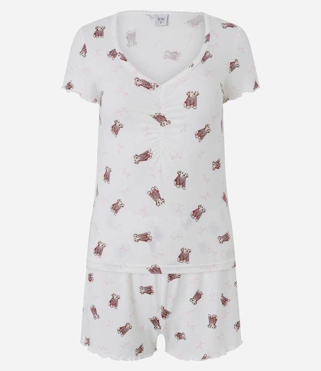 Pijama corto en Peach Touch con Estampado de Perritos 5