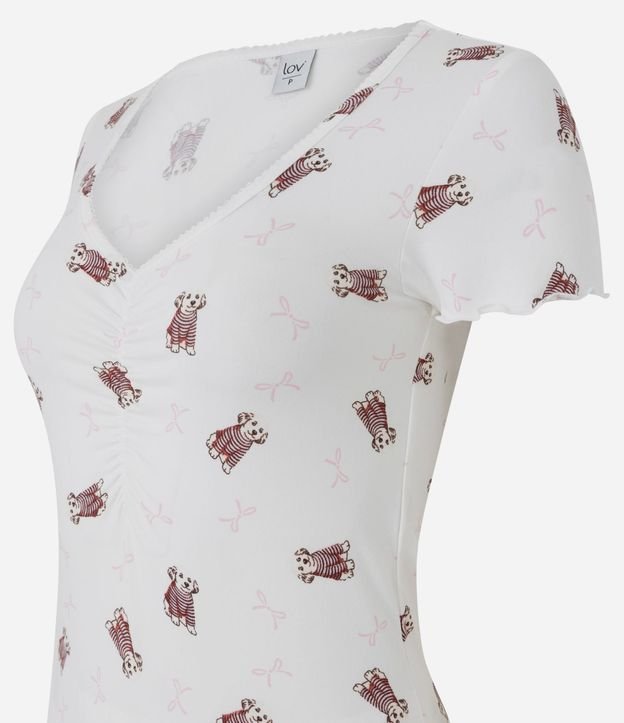 Pijama corto en Peach Touch con Estampado de Perritos 6