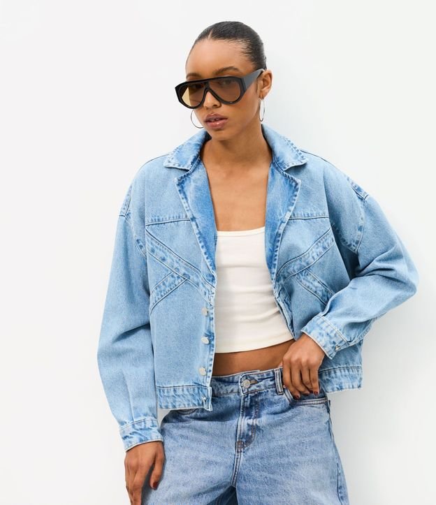 Campera Oversized en Jeans con Recortes