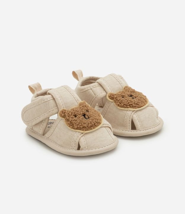 Sandalia Infantil Teddy Boom con Aplique de Osito y Cierre en Velcro Talle 15 al 19 1