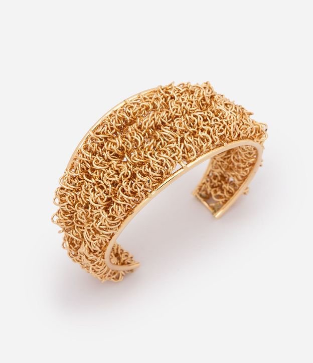 Pulsera Rígida en Metal con Detalle Alambrado