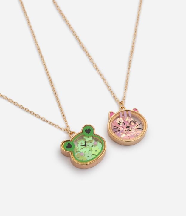 Kit 2 Collares Infantiles Sapito y Gatito - Talle únco