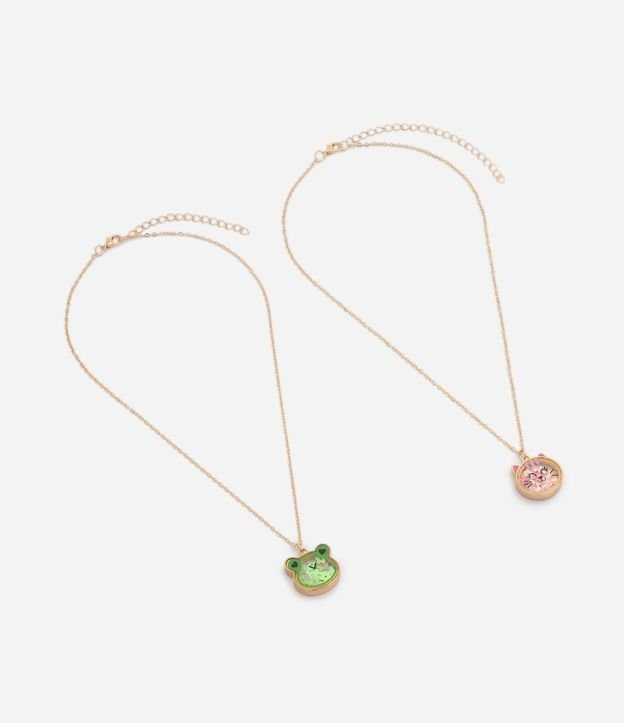 Kit 2 Collares Infantiles Sapito y Gatito - Talle únco 2