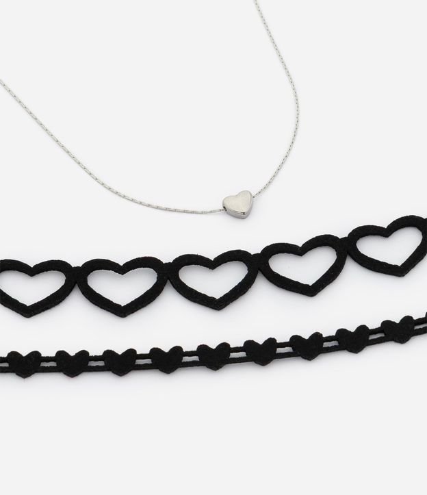 Kit Collar Infantil Choker con Corazones y Colgante - Talle U