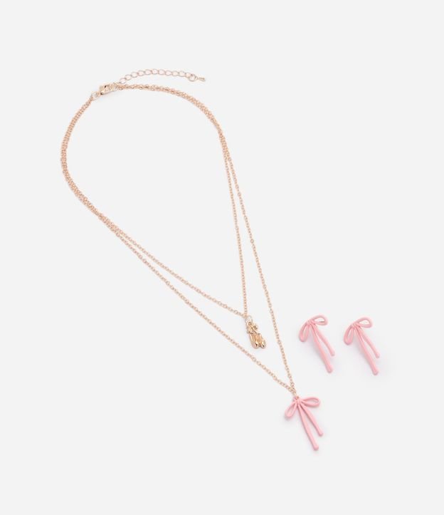 Kit de Collar y Caravanas Infantil con Moñitas y Colgante Zapatilla de Ballet 2