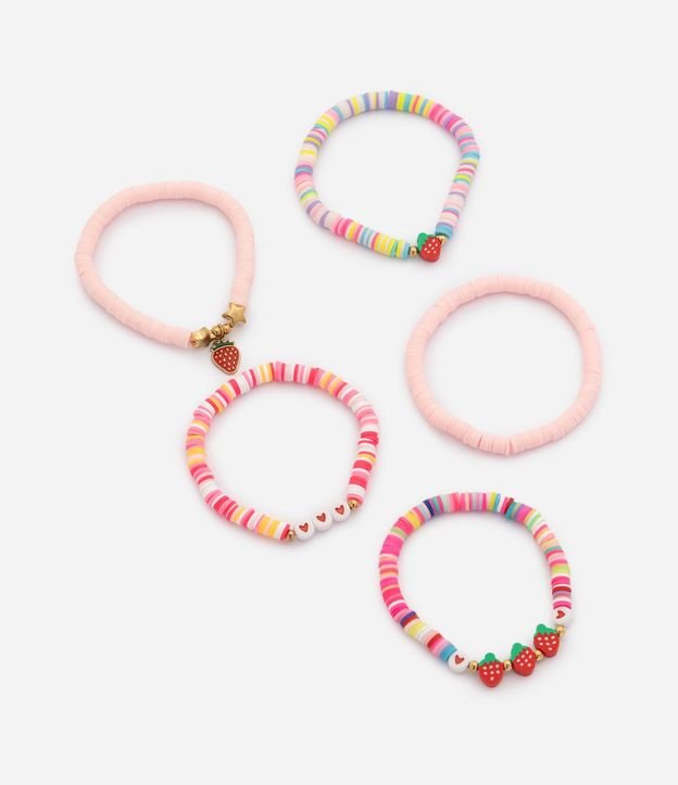 Kit 5 Pulseras Infantil Coloridas con Frutas - Talle U