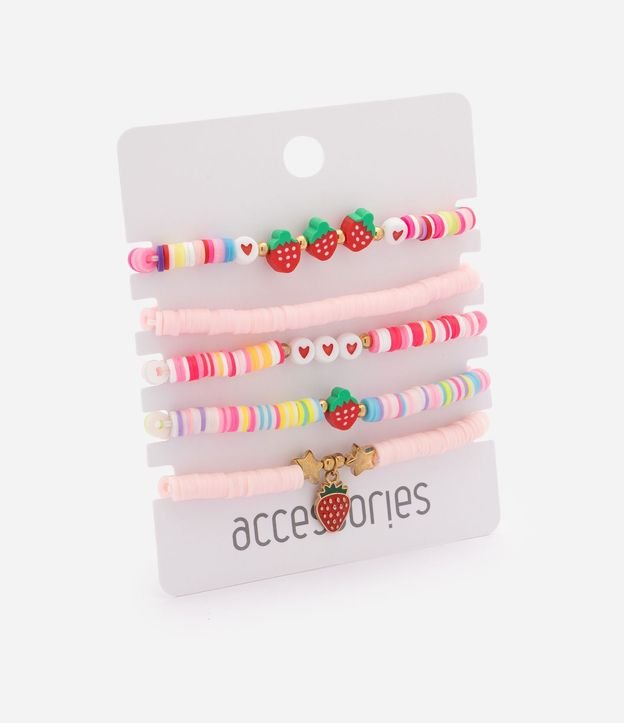 Kit 5 Pulseras Infantil Coloridas con Frutas - Talle U 3