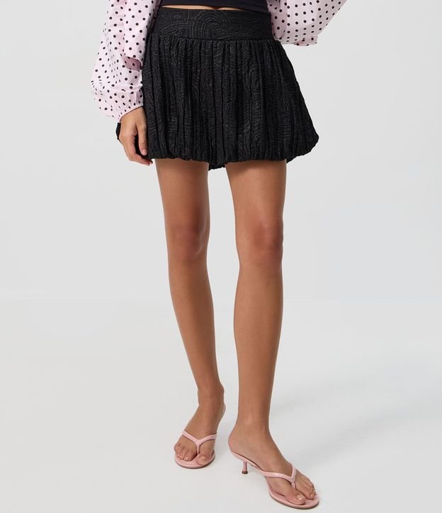 Minifalda Balonê con Textura en Jacquard 3