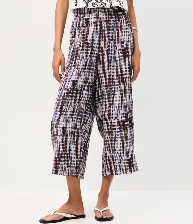 Pantalón Aladim en Viscosa Texturizada con Cintura Fruncida 2