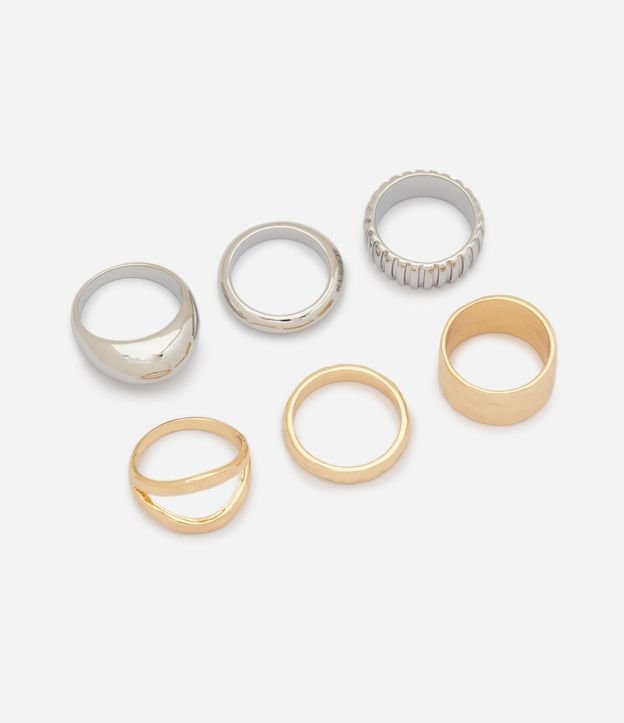 Kit 06 Anillos en Metal con Formatos Variados 1