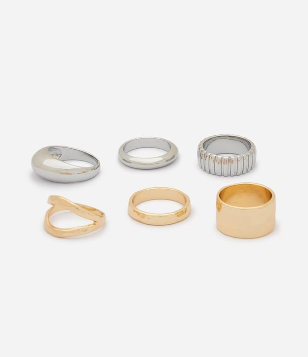 Kit 06 Anillos en Metal con Formatos Variados 2