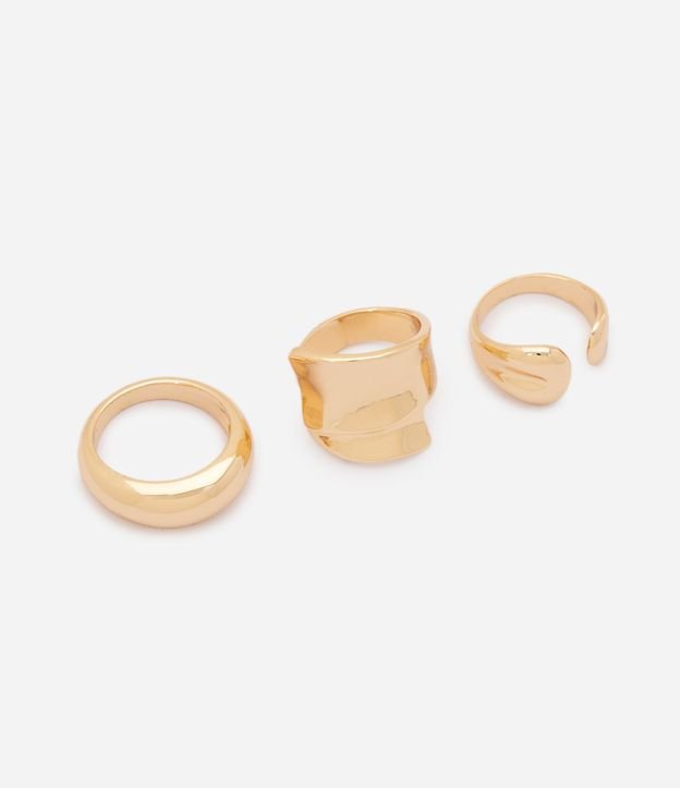 Kit 03 Anillos en Metal con Formato Orgánico 1