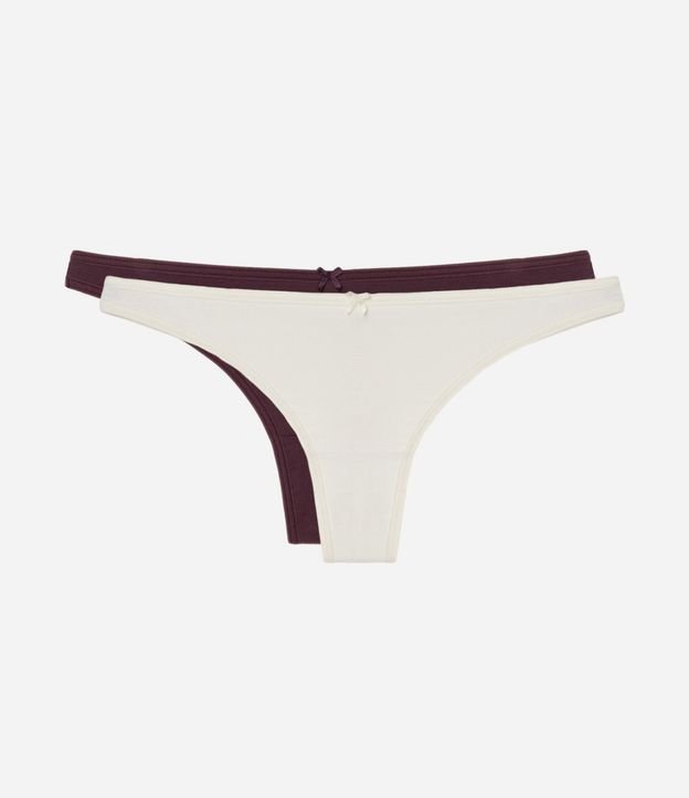 Kit 02 Bombachas Bikini Hilo Doble con Moña en la Cintura