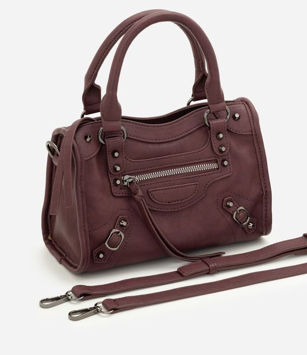 Bolsa Pequeña Satchel con Detalles Metálicos 5