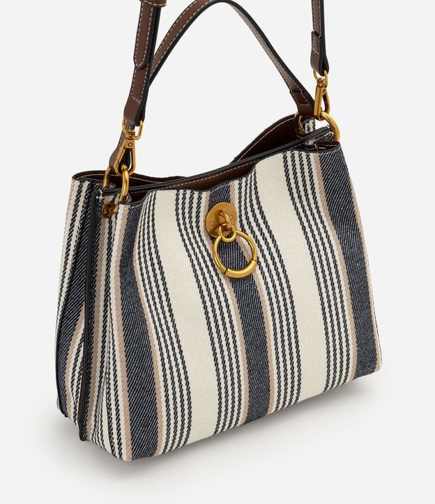 Cartera Pequeña con Estampa Rayada y Asa Larga Desmontable 7