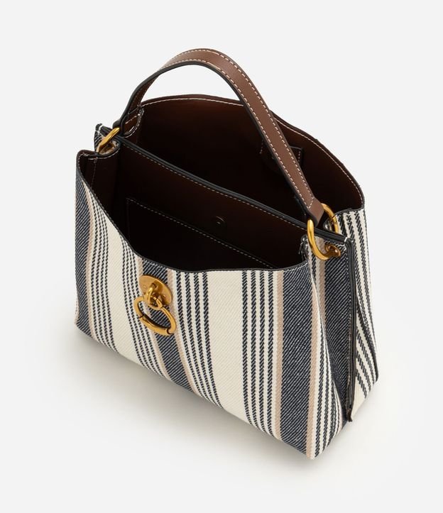 Cartera Pequeña con Estampa Rayada y Asa Larga Desmontable 4