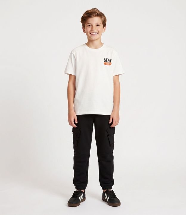 Pantalón Infantil en Cotton con Bolsillo Lateral - Talle 5 a 16 años 1