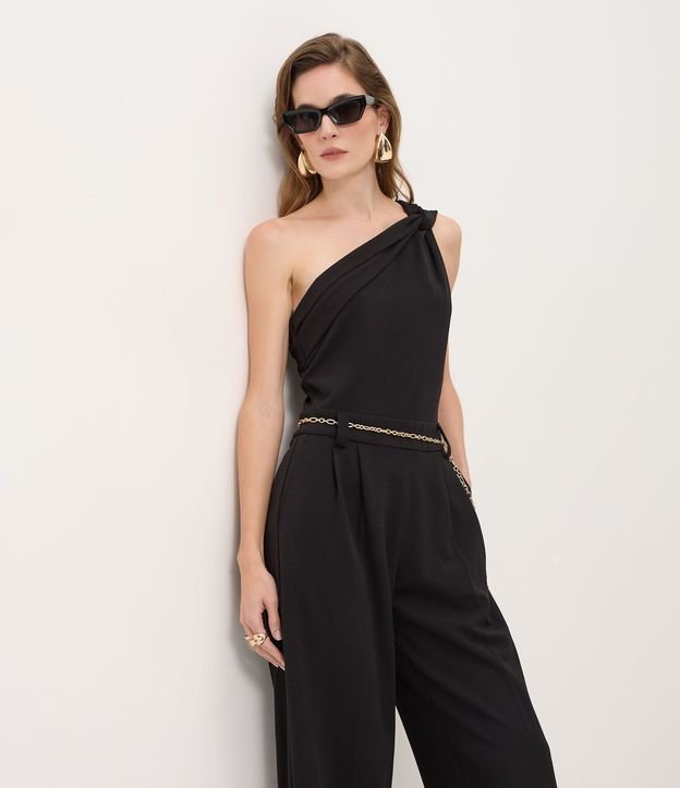 Mono Wide Leg en Crepé con Cinturón de Cadena 2