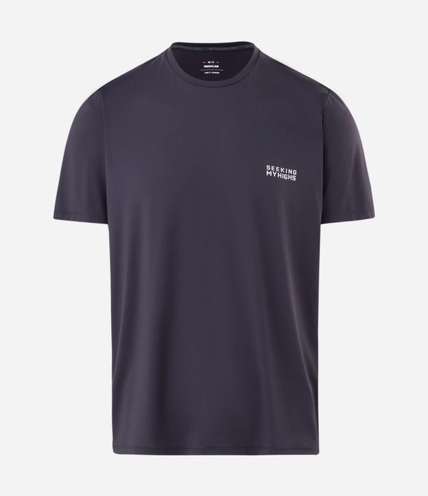 Remera Regular en Poliamida con Tecnologia Dry y Estampa Lettering Seeking My Highs 5