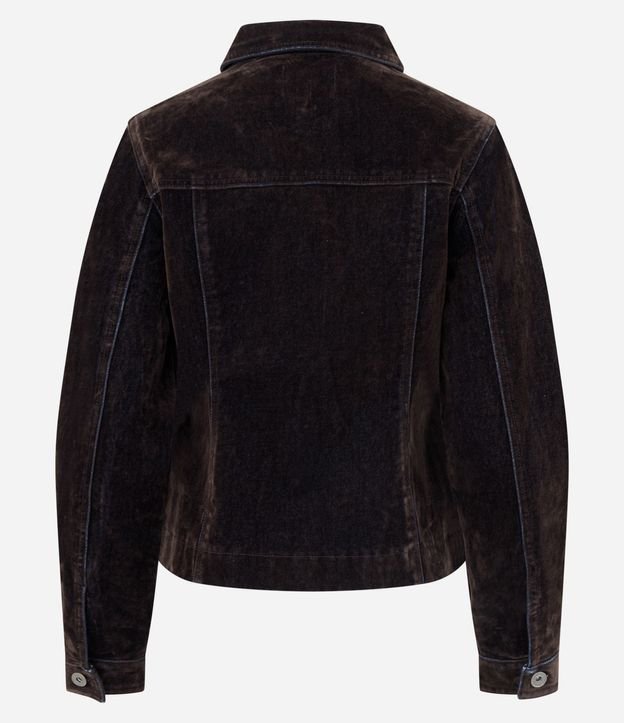 Campera Ajustada Jeans con Acabado Aterciopelado 6
