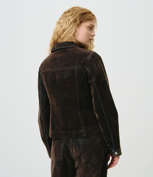 Campera Ajustada Jeans con Acabado Aterciopelado 4