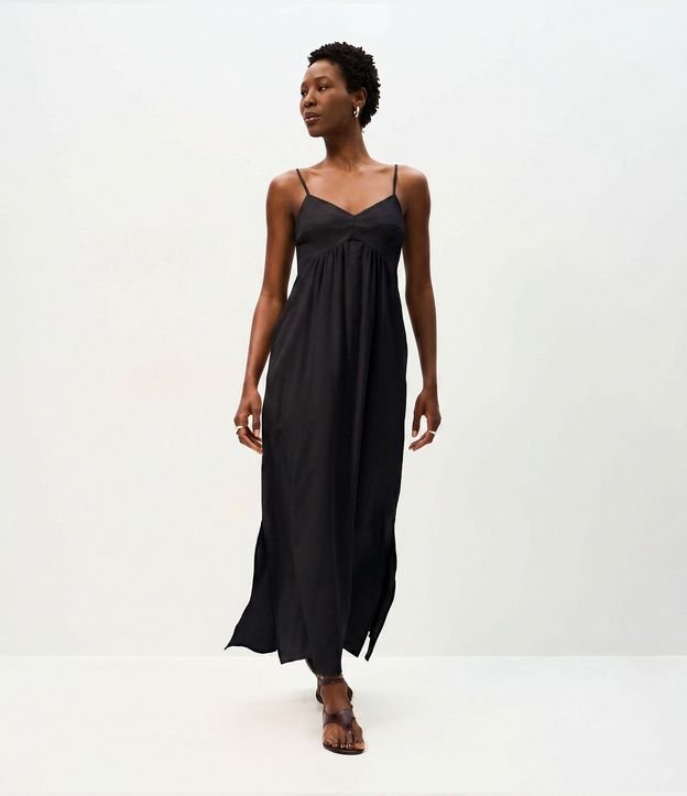 Vestido Midi Evasê en Viscosa con Escote Corazón