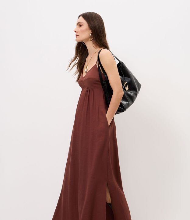 Vestido Midi Evasê en Viscosa con Escote Corazón