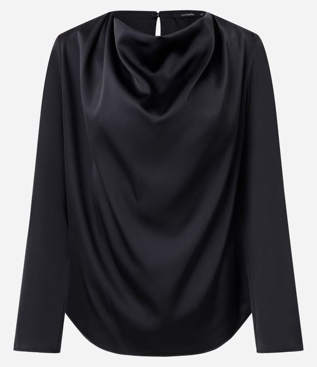 Blusa Satinada con Cuello Degagê