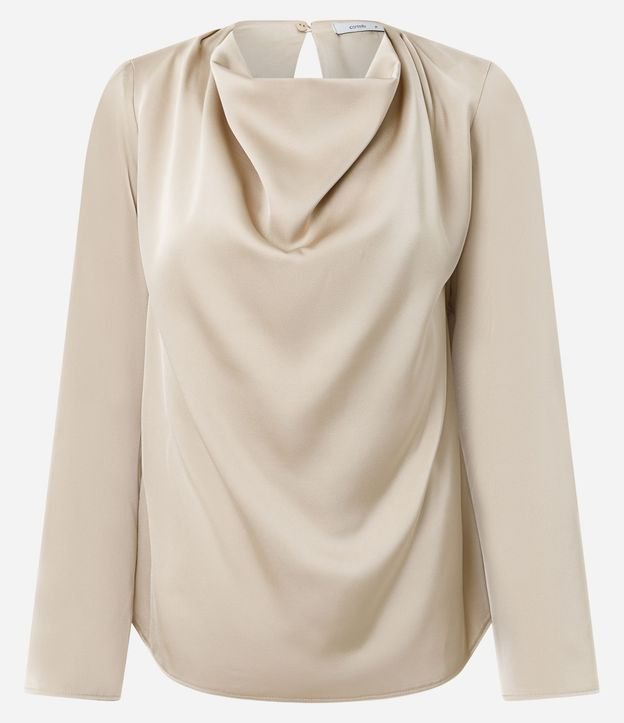 Blusa Satinada con Cuello Degagê