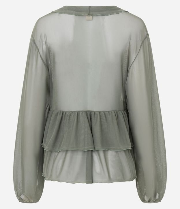 Blusa Bata en Tule con Volados y Lazo Delantero 7