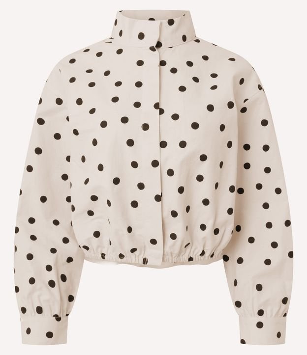 Camisa en Tricolina con Estampado de Lunares y Elástico en la Cintura 5