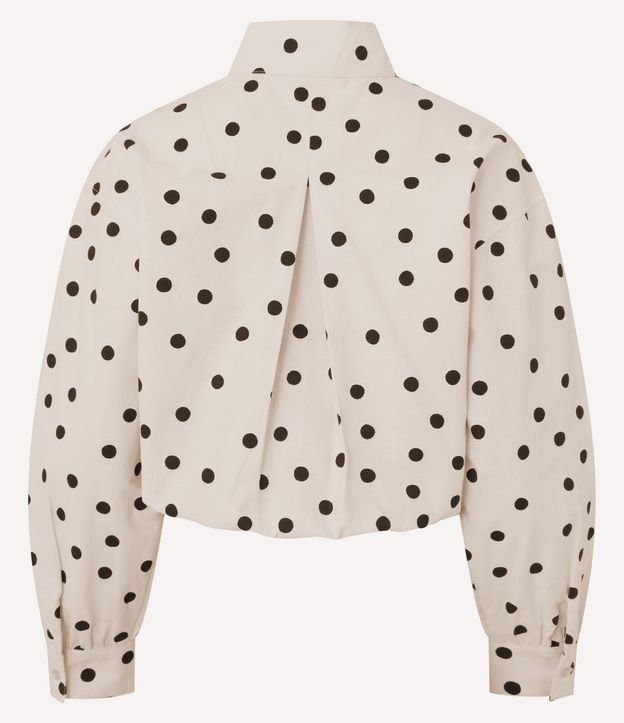 Camisa en Tricolina con Estampado de Lunares y Elástico en la Cintura 6