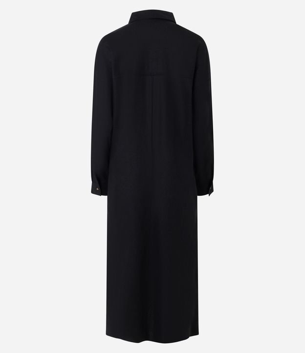 Vestido Chemise en Viscolino con Mangas Largas 6