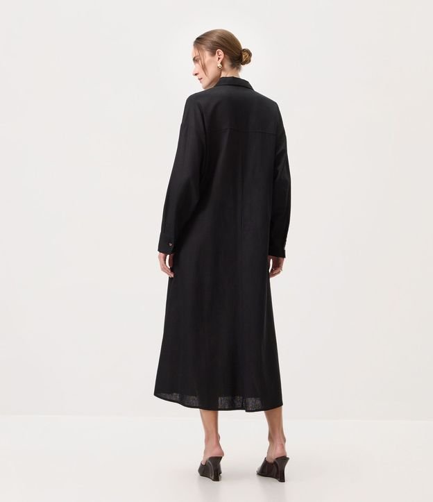 Vestido Chemise en Viscolino con Mangas Largas 3