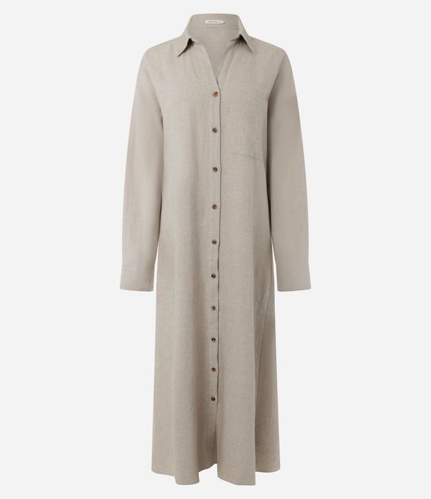 Vestido Chemise en Viscolino con Mangas Largas 3