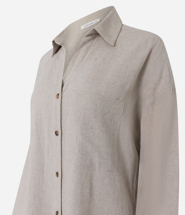 Vestido Chemise en Viscolino con Mangas Largas 4