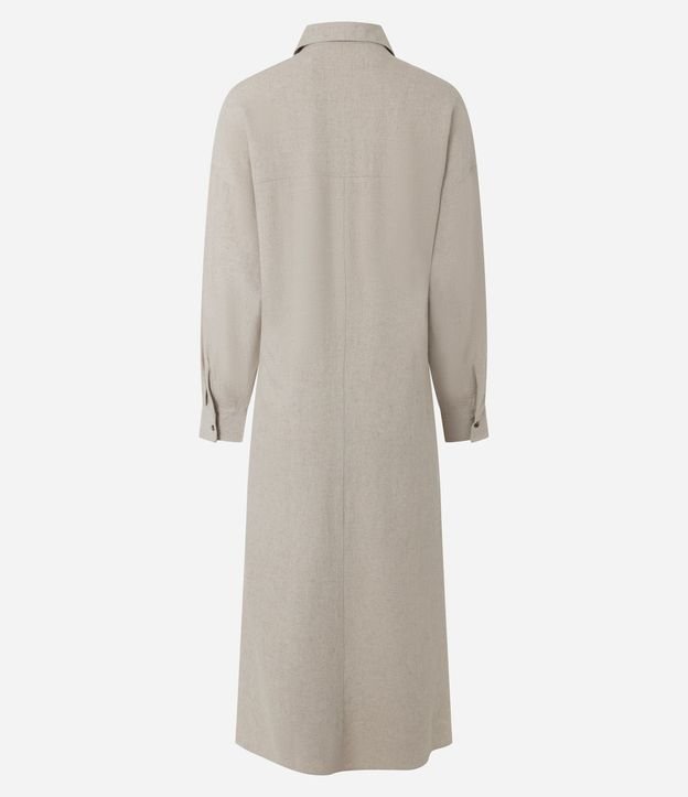 Vestido Chemise en Viscolino con Mangas Largas 5