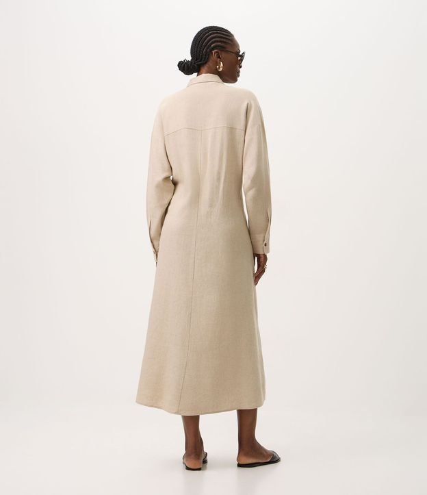 Vestido Chemise en Viscolino con Mangas Largas 4