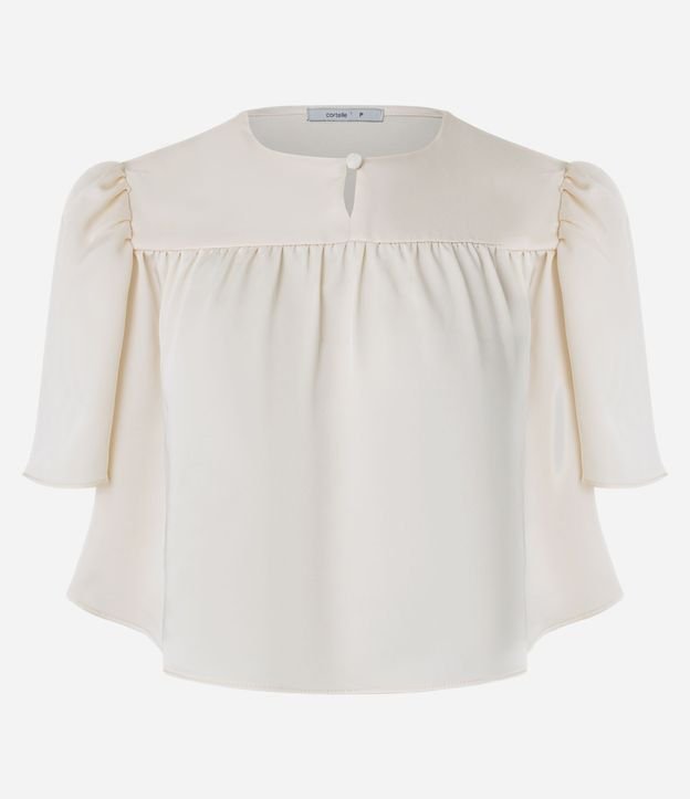 Blusa Cropped Satinada Hombrera 5