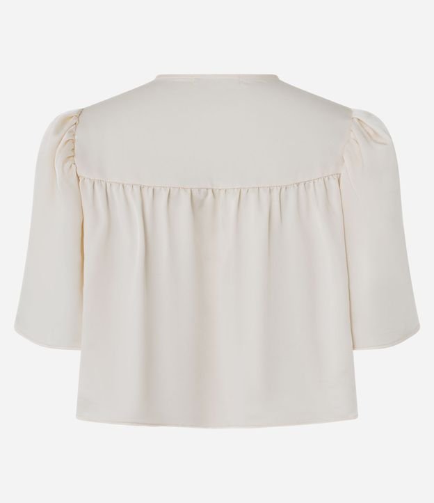 Blusa Cropped Satinada Hombrera 6